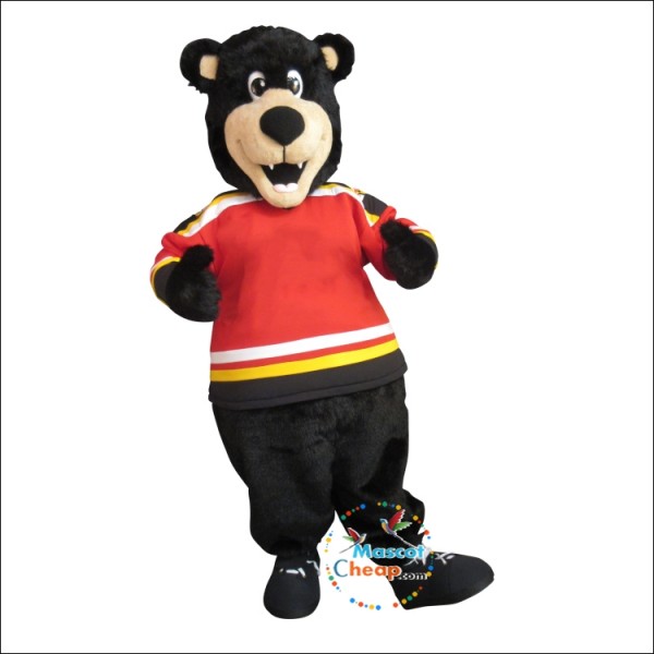 Happy Black Bear Mascot Costume