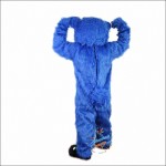 Blue Long Hairy Bear Mascot Costume