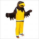 Brown Sport Eagle Cartoon Mascot Costume