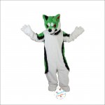 Green Fox Dog Husky Cartoon Mascot Costume