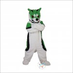 Green Fox Dog Husky Cartoon Mascot Costume