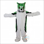 Green Fox Dog Husky Cartoon Mascot Costume