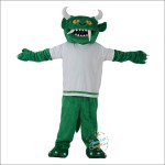 Green Monster Demon Devil Cartoon Mascot Costume