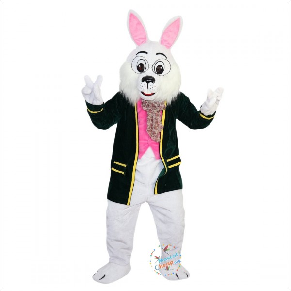 Green Suit Easter Bunny Mascot Costume