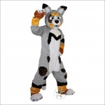 Grey Fox Dog Husky Cartoon Mascot Costume