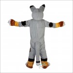 Grey Fox Dog Husky Cartoon Mascot Costume