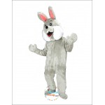 Grey Happy Rabbit Mascot Costume