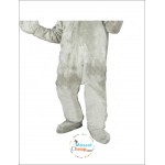 Grey Happy Rabbit Mascot Costume