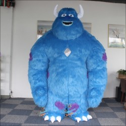 Hairy Monster Blue Inflatable Mascot Costume