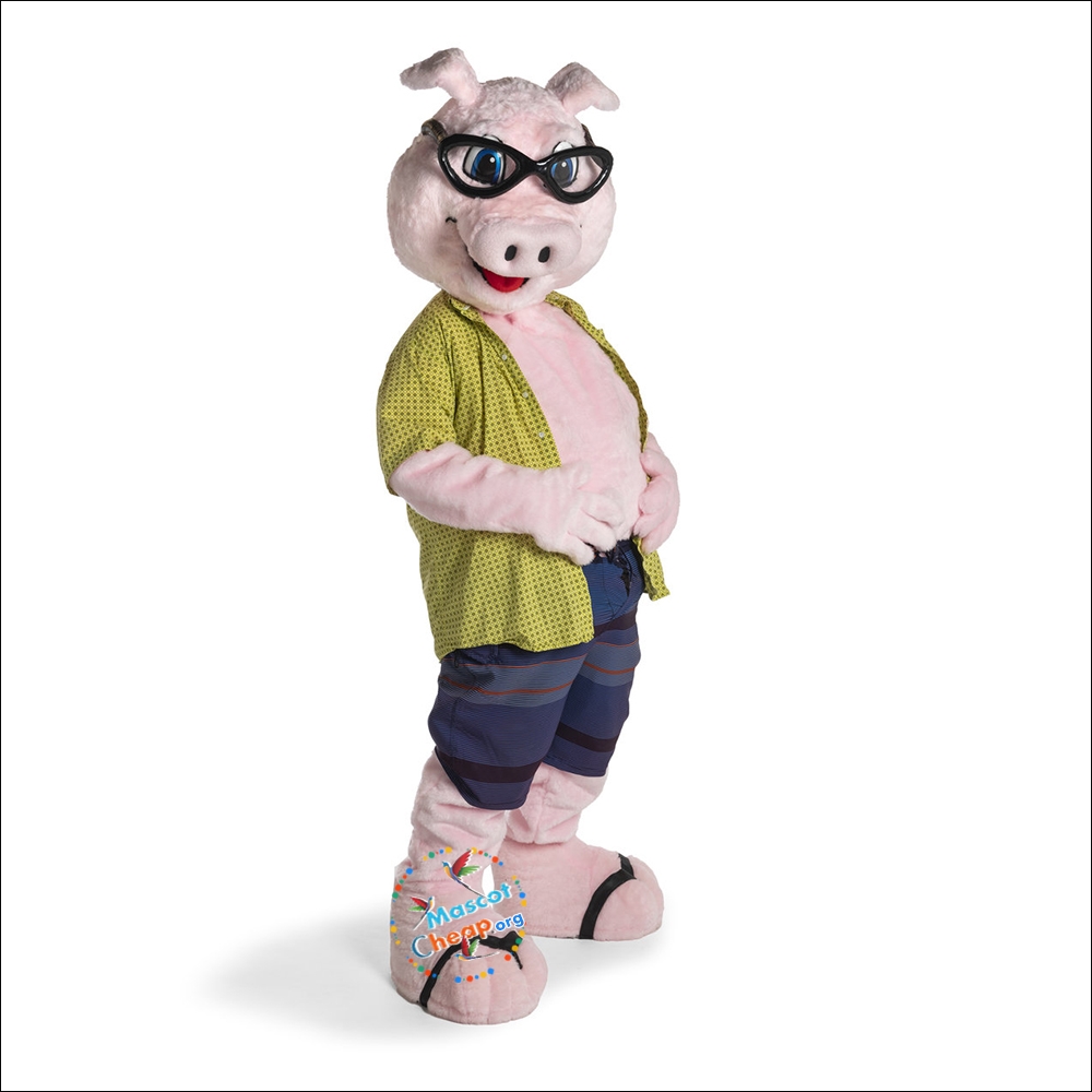 Handsome Swimming Pig Mascot Costume A Low Price