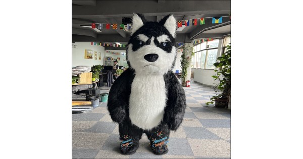 Husky Plush Inflatable Mascot Costume