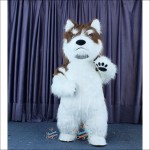 Husky Plush Inflatable Mascot Costume