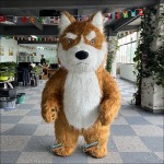 Husky Plush Yellow Inflatable Mascot Costume