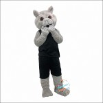 Light gray moving Leopard Mascot Costume