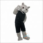 Light gray moving Leopard Mascot Costume