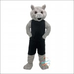 Light gray moving Leopard Mascot Costume