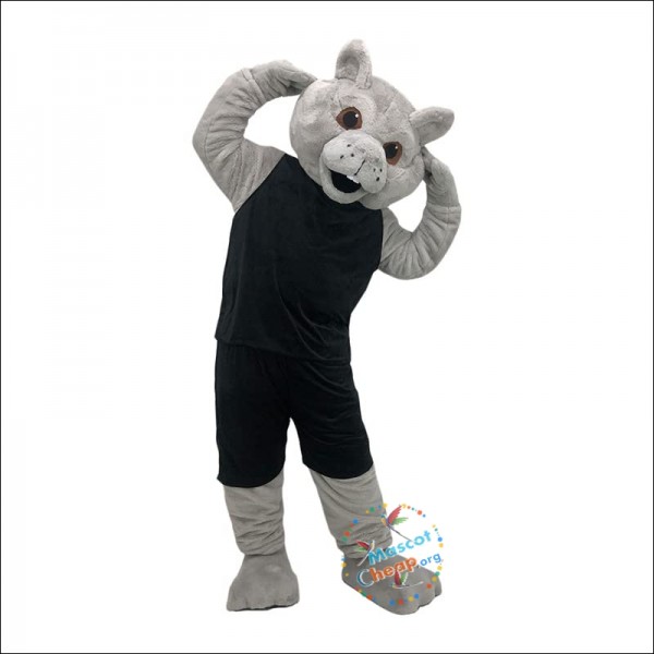 Light gray moving Leopard Mascot Costume