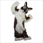 Long Hair Brown Wolf Cartoon Mascot Costume