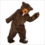 Longhair Brown Bear Cartoon Mascot Costume