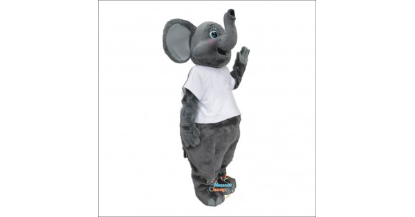 Cartoon Plush White Elephant Mascot Costume