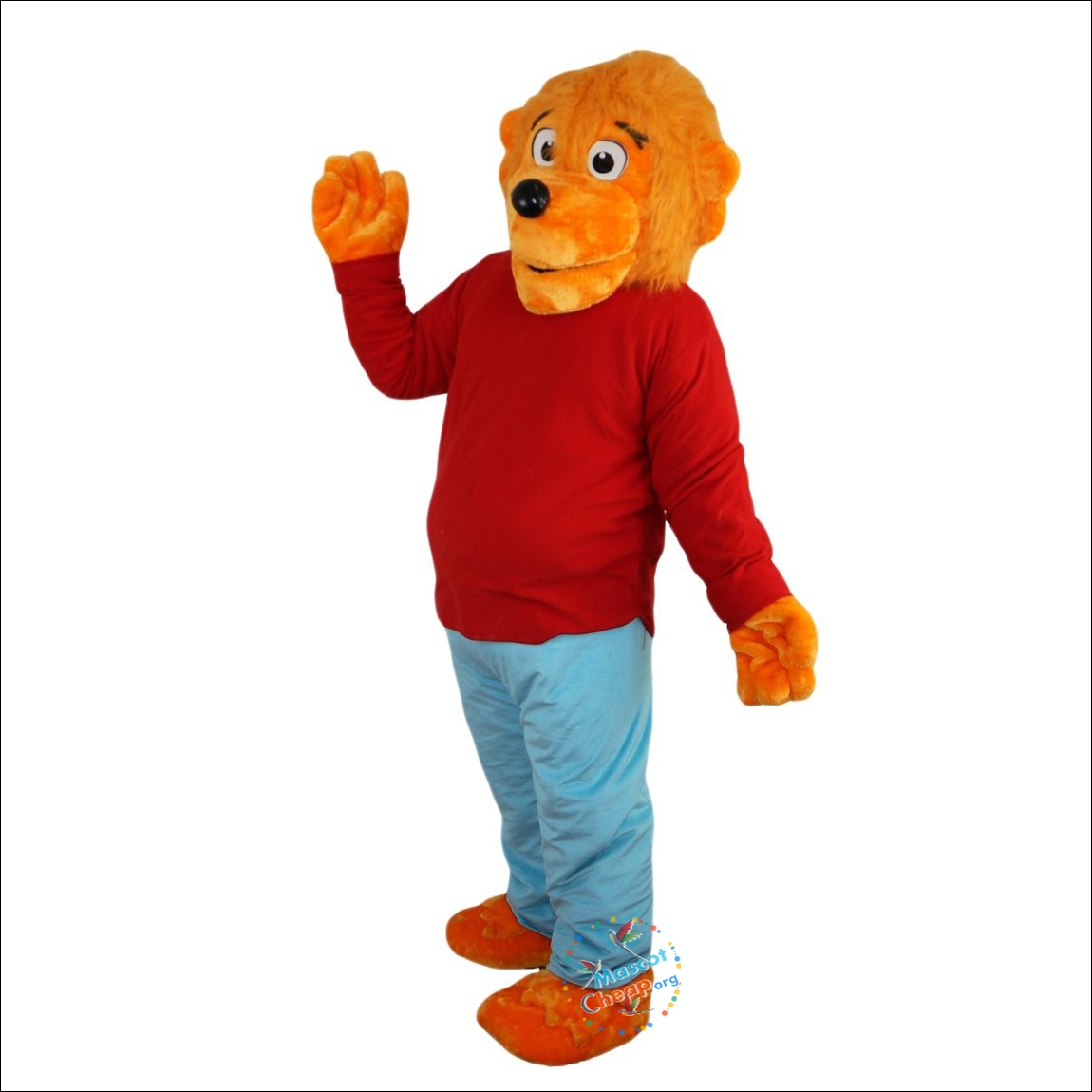 Mr. Orange Bear Mascot Costume