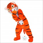 Orange Tiger Cartoon Mascot Costume