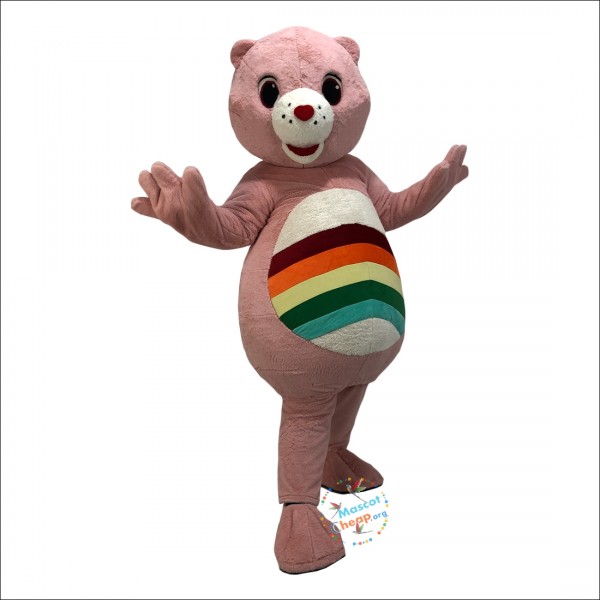 Pink Bear Mascot Costume