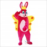 Pink Butterfly Rabbit Bunny Cartoon Mascot Costume