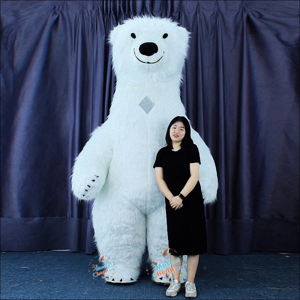 Polar Bear Smile Plush Inflatable Mascot Costume