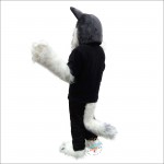 Police Gray Wolf Cartoon Mascot Costume