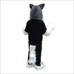 Police Gray Wolf Cartoon Mascot Costume