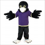 Purple Vest Sport Eagle Cartoon Mascot Costume