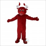 Red Cow Bull Bison Cartoon Mascot Costume