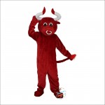 Red Cow Bull Bison Cartoon Mascot Costume