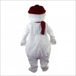 Red Hat Snowman Mascot Costume