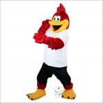 Red Sport Eagle Cartoon Mascot Costume