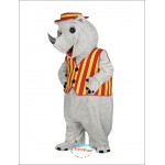 Gray Cute Rhino Mascot Costume