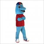 Sport Blue Dolphin Cartoon Mascot Costume