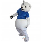 White Bear Cartoon Mascot Costume