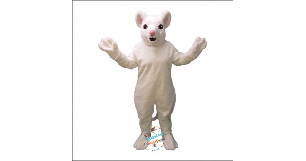 White Mouse Mascot Costume