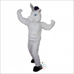 White Unicorn Horse Cartoon Mascot Costume