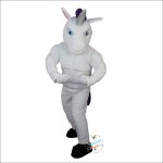 White Unicorn Horse Cartoon Mascot Costume