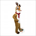 Yellow Brown Elk Deer Cartoon Mascot Costume