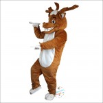 Yellow Brown Elk Moose Wapiti Cartoon Mascot Costume