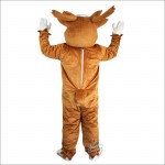 Yellow Brown Elk Moose Wapiti Cartoon Mascot Costume