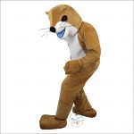 Yellow Gopher Mole Cartoon Mascot Costume