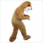 Yellow Gopher Mole Cartoon Mascot Costume