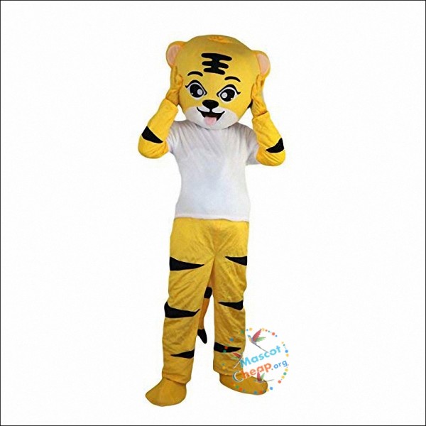 Yellow Sport Tiger Mascot Costume