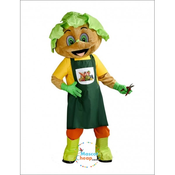 Gardener's Mascot Costume head of salad